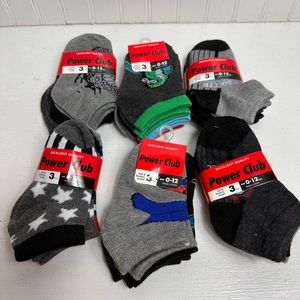 6- 3 packs of Power Club infant socks…18 pairs